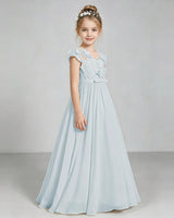 Mist Chiffon A-line Junior Bridesmaid Dress Side View