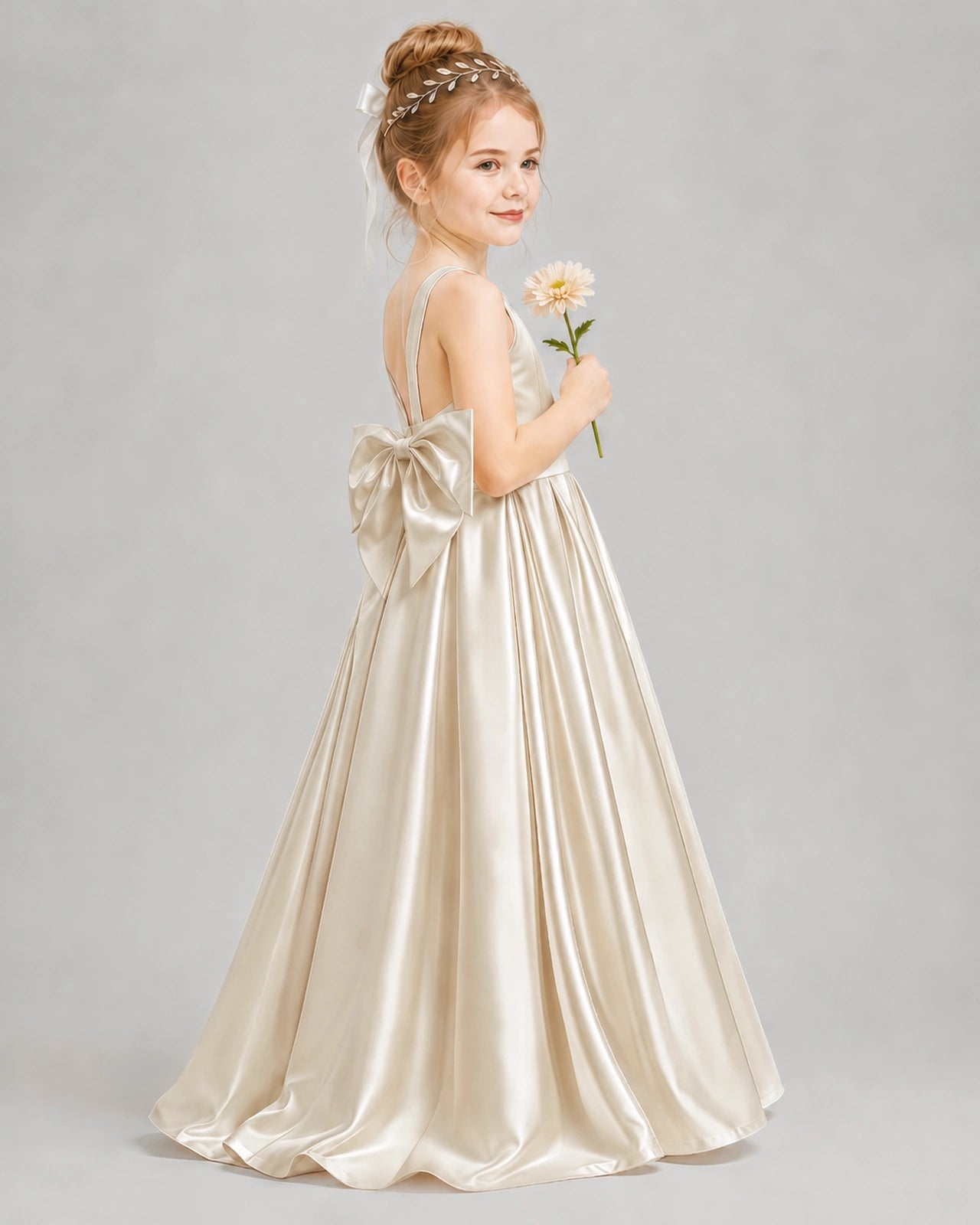 Champagne Flower Girl Dress 