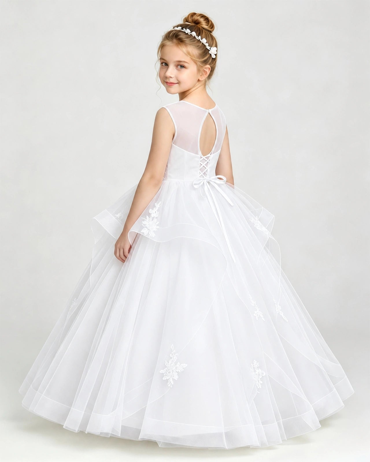 White Flower Girl Dress 