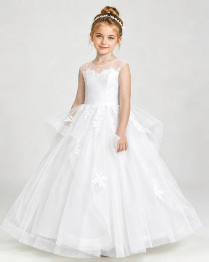 White Flower Girl Dress 