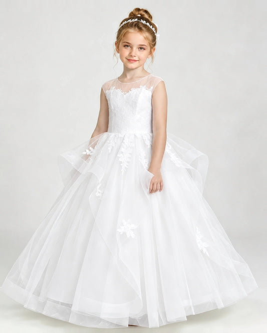 White Flower Girl Dress 