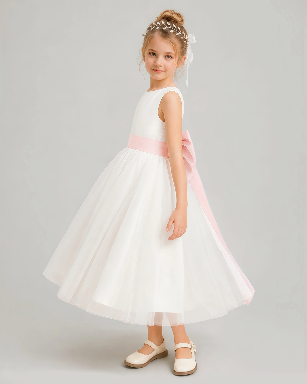 Blush Pink Flower Girl Dress