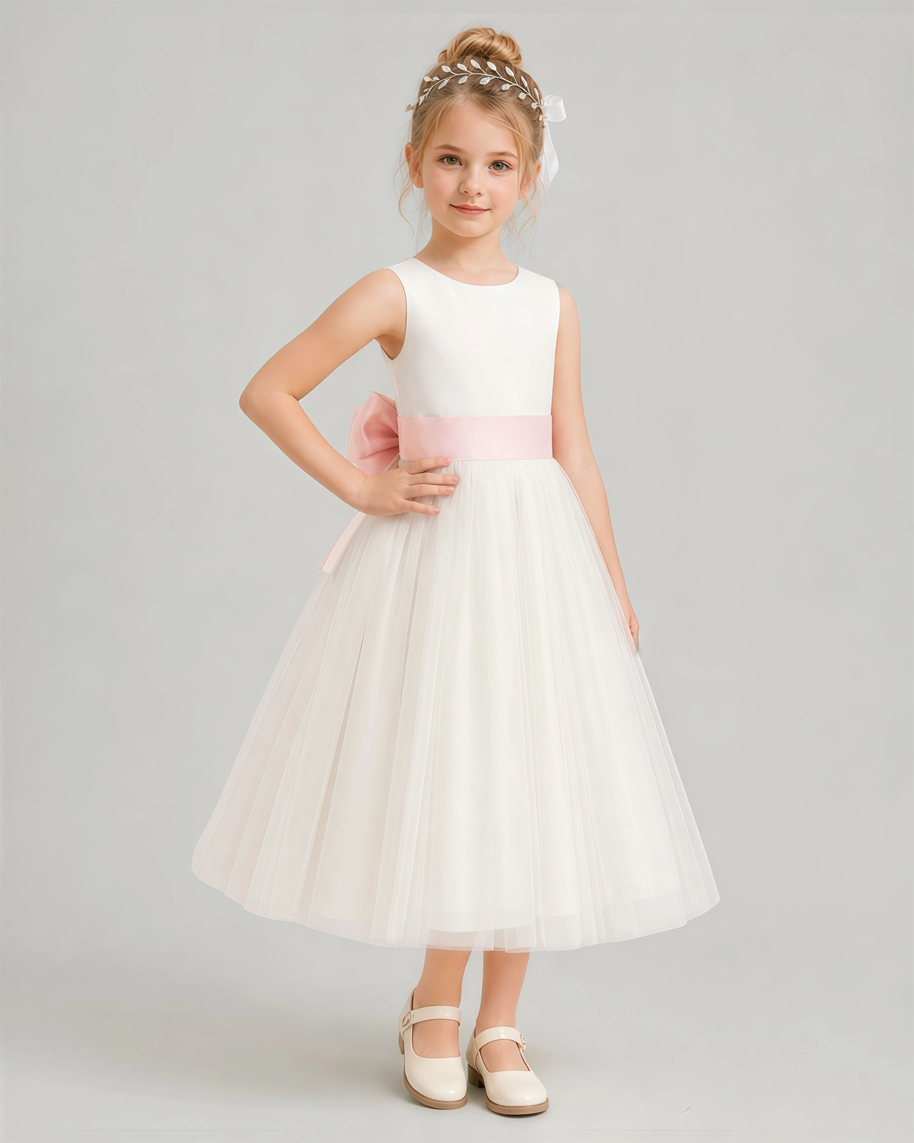 Blush Pink Flower Girl Dress
