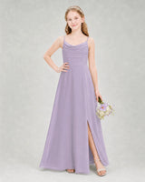 Lavender Chiffon A-line Junior Bridesmaid Dress Front View