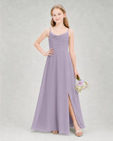 Wisteria Chiffon A-line Junior Bridesmaid Dress Front View