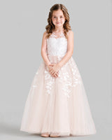 Blush Pink Ball Gown Flower Girl Dresses Front