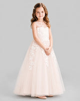Blush Pink Ball Gown Flower Girl Dresses Side