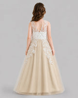 Champagne Ball Gown Flower Girl Dresses Back