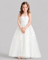 Ivory Ball Gown Flower Girl Dresses Front