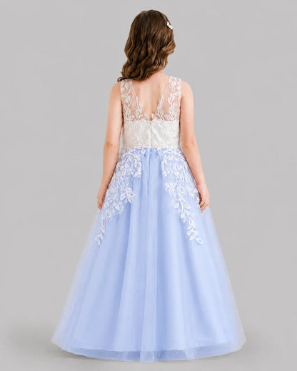 Lavender Ball Gown Flower Girl Dresses Back