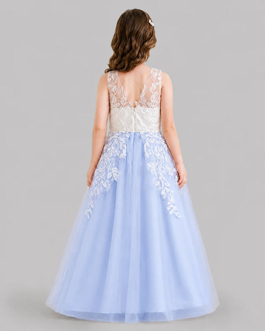 Lavender Ball Gown Flower Girl Dresses Back