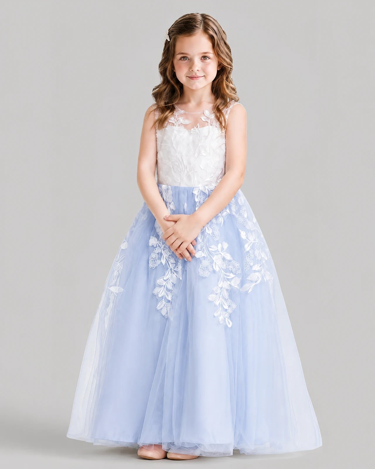 Lavender Ball Gown Flower Girl Dresses Front