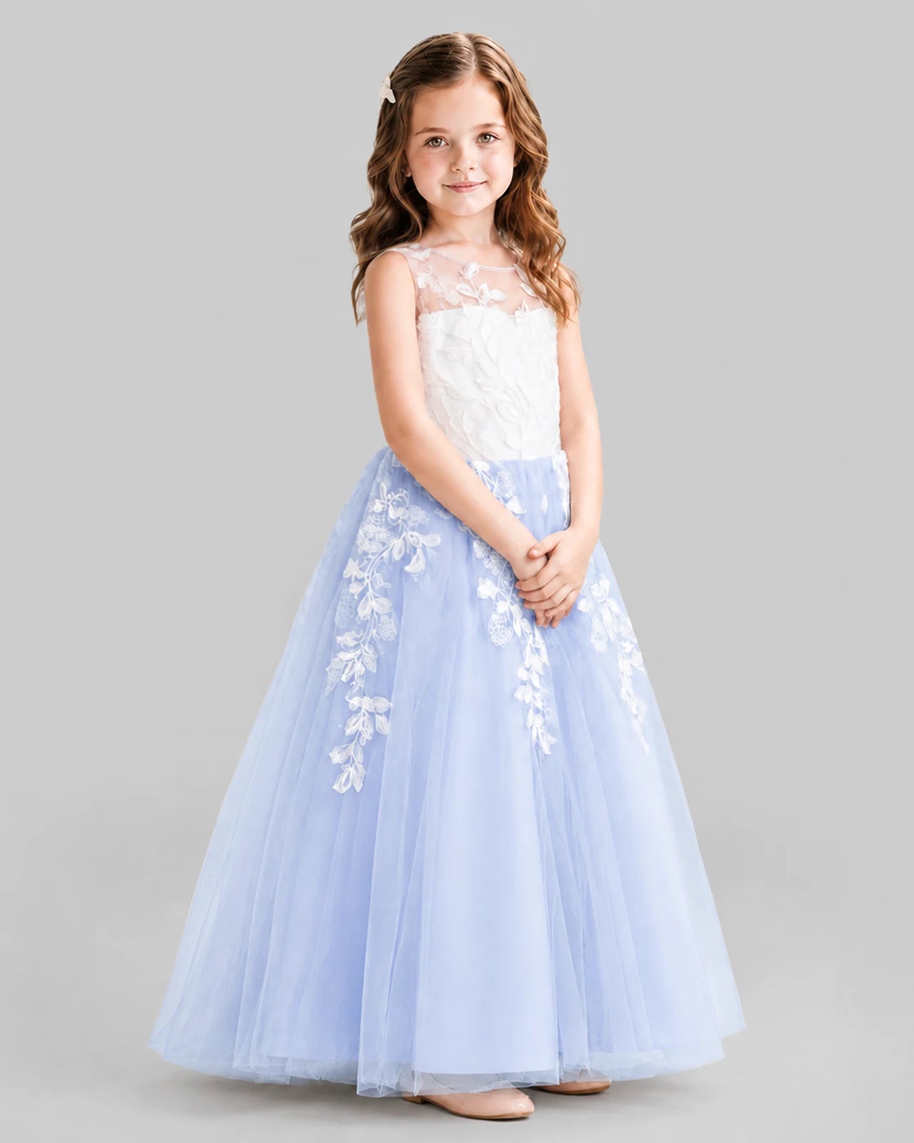 Lavender Ball Gown Flower Girl Dresses Side