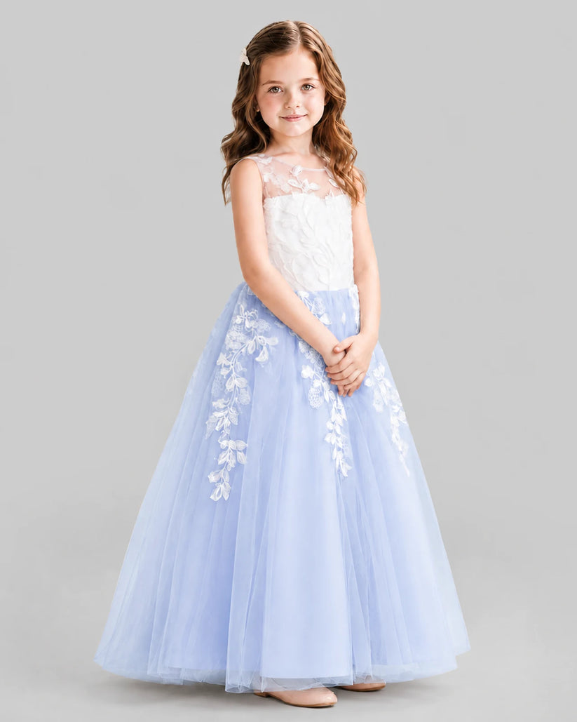 Lavender Ball Gown Flower Girl Dresses Side