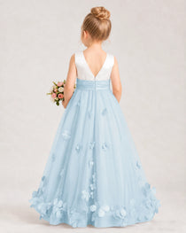 Dusty Blue Flower Girl Dress