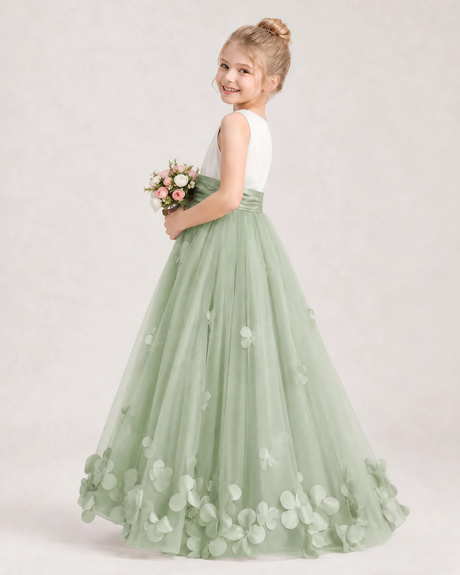 Sage Green Flower Girl Dress