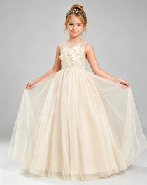 Champagne Flower Girl Dress