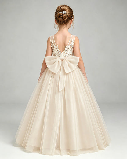 Champagne Flower Girl Dress