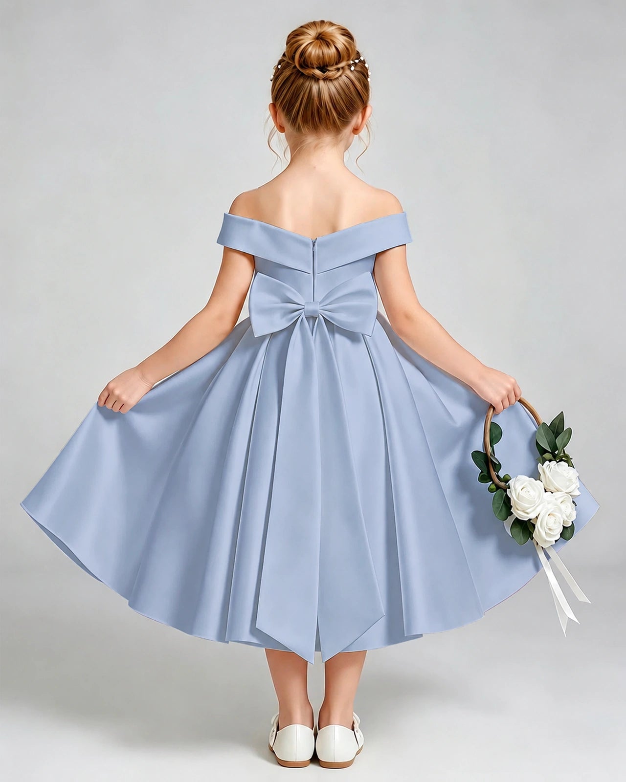 Dusty Blue Flower Girl Dress 