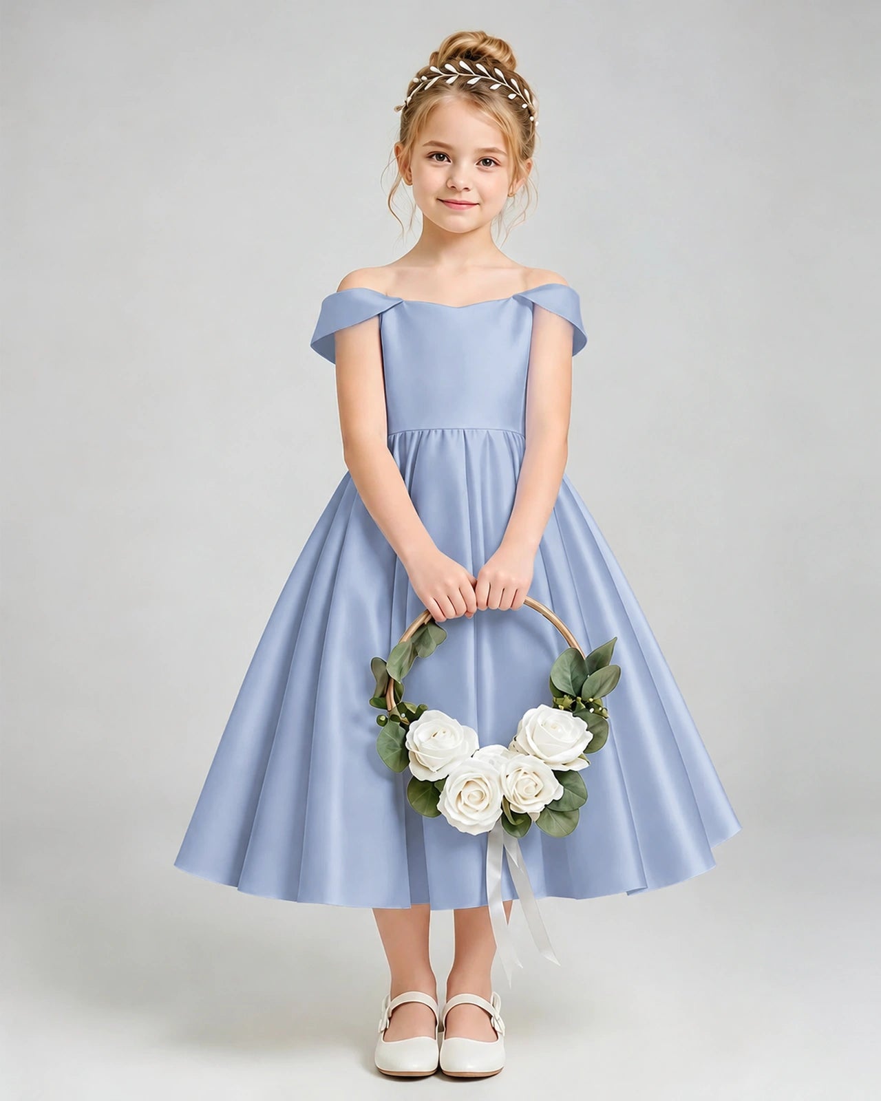 Dusty Blue Flower Girl Dress 