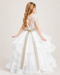 Champagne Lace Flower Girl Dress