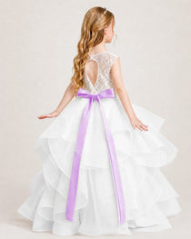 Lavender Lace Flower Girl Dress