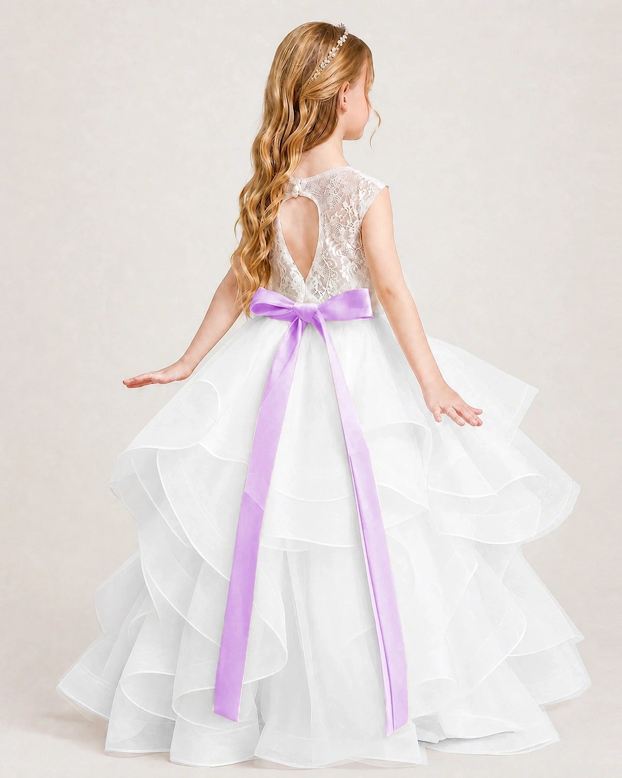 Lavender Lace Flower Girl Dress