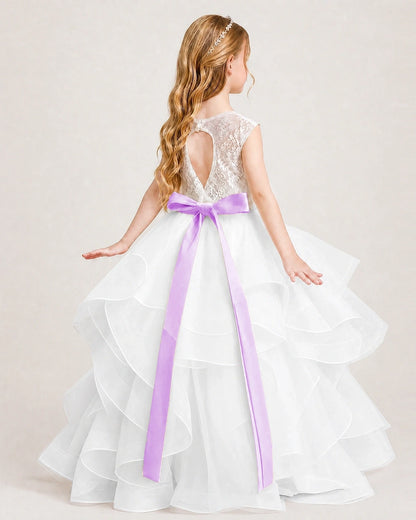 Lavender Lace Flower Girl Dress