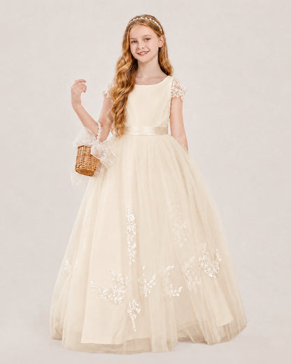 Champagne Flower Girl Dress 