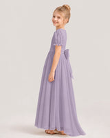 Wisteria chiffon A-line flower girl dress Side View
