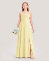 Daffodil Chiffon Cowl Neck Junior Bridesmaid Dresses Front View