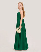 Dark Green Chiffon A-Line Junior Bridesmaid Dresses Side View