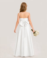 Ivory Chiffon A-line Junior Bridesmaid Dresses Back View