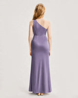 Wisteria Satin A-line Junior Bridesmaid Dress Back View