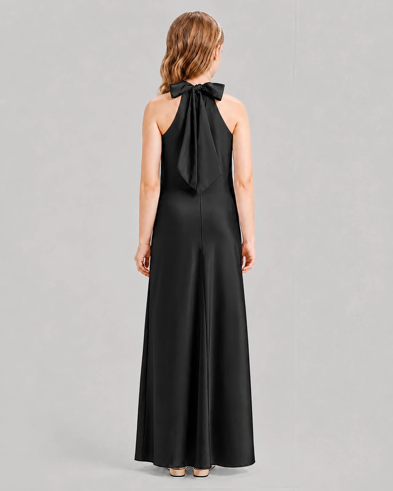 Black A-line Girls Formal Dresses Back