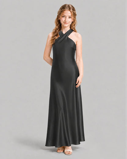 Black A-line Girls Formal Dresses Pose