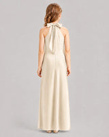 Champagne A-line Girls Formal Dresses Back