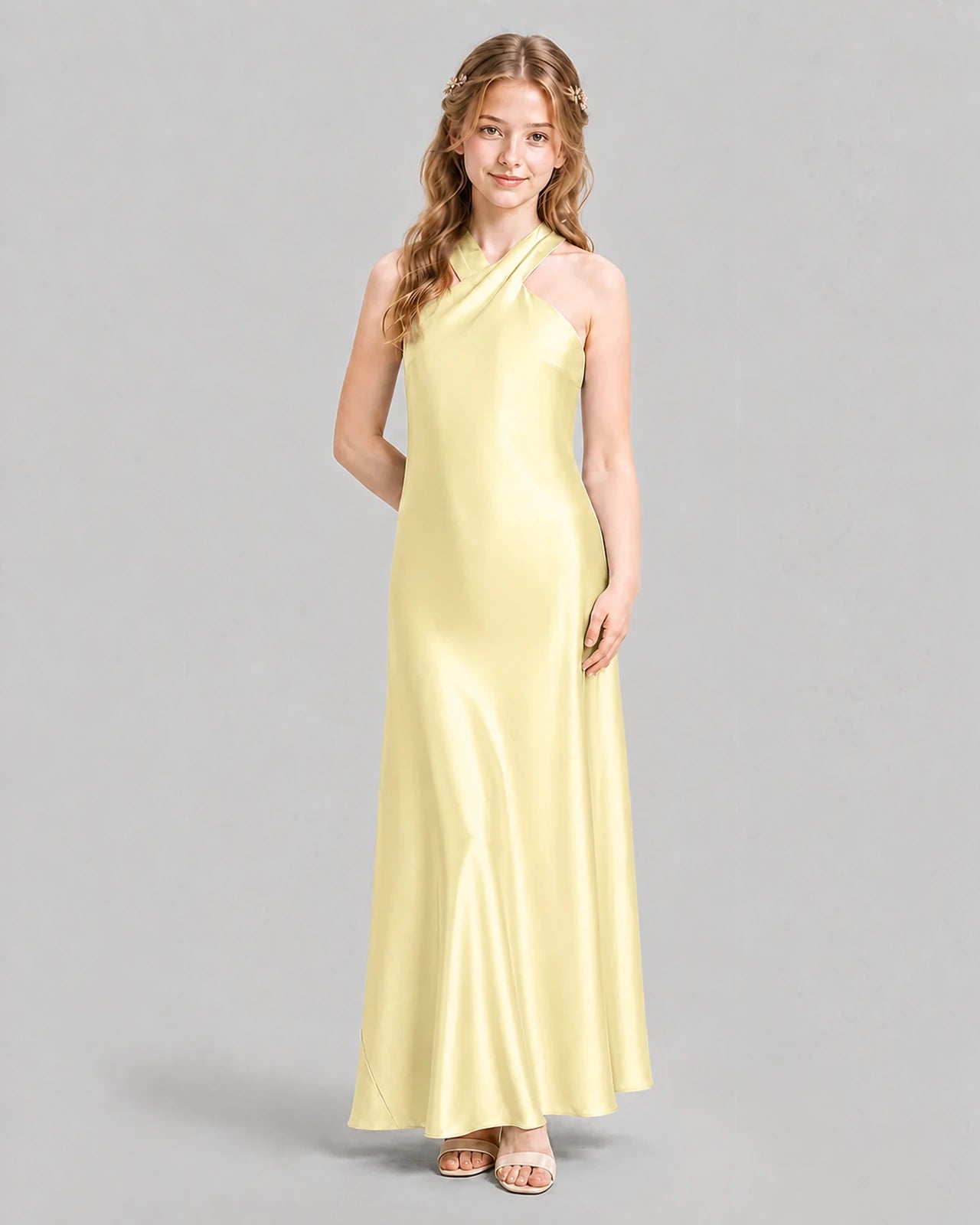 Daffodil A-line Girls Formal Dresses Pose