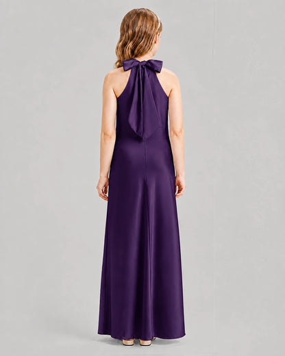 Grape A-line Girls Formal Dresses Back