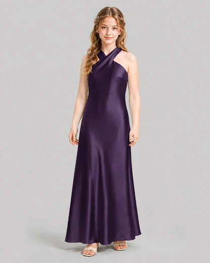 Grape A-line Girls Formal Dresses Front