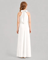 Ivory A-line Girls Formal Dresses Back
