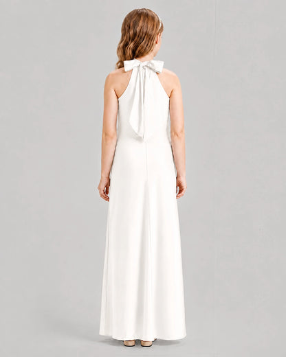 Ivory A-line Girls Formal Dresses Back
