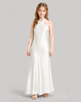 Ivory A-line Girls Formal Dresses Front
