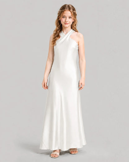 Ivory A-line Girls Formal Dresses Front