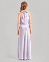 Lavender A-line Girls Formal Dresses Back