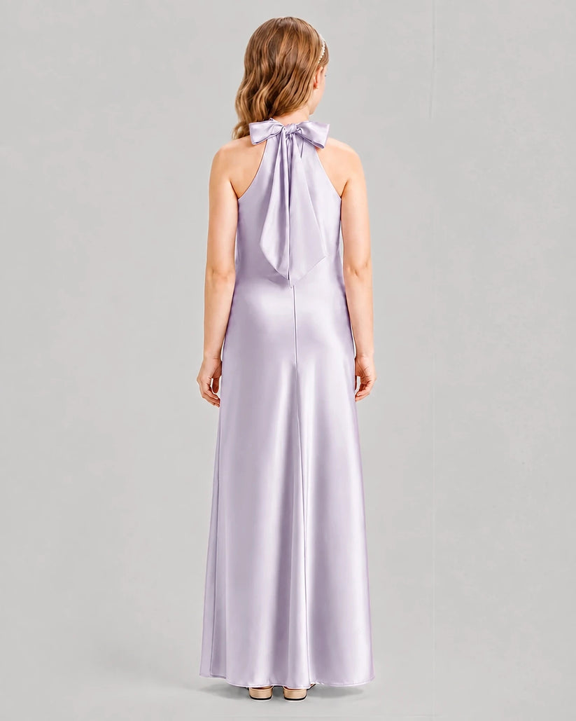 Lavender A-line Girls Formal Dresses Back