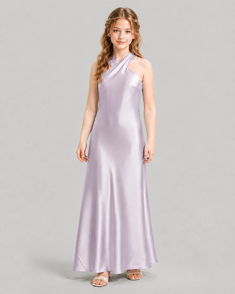Lavender A-line Girls Formal Dresses Front