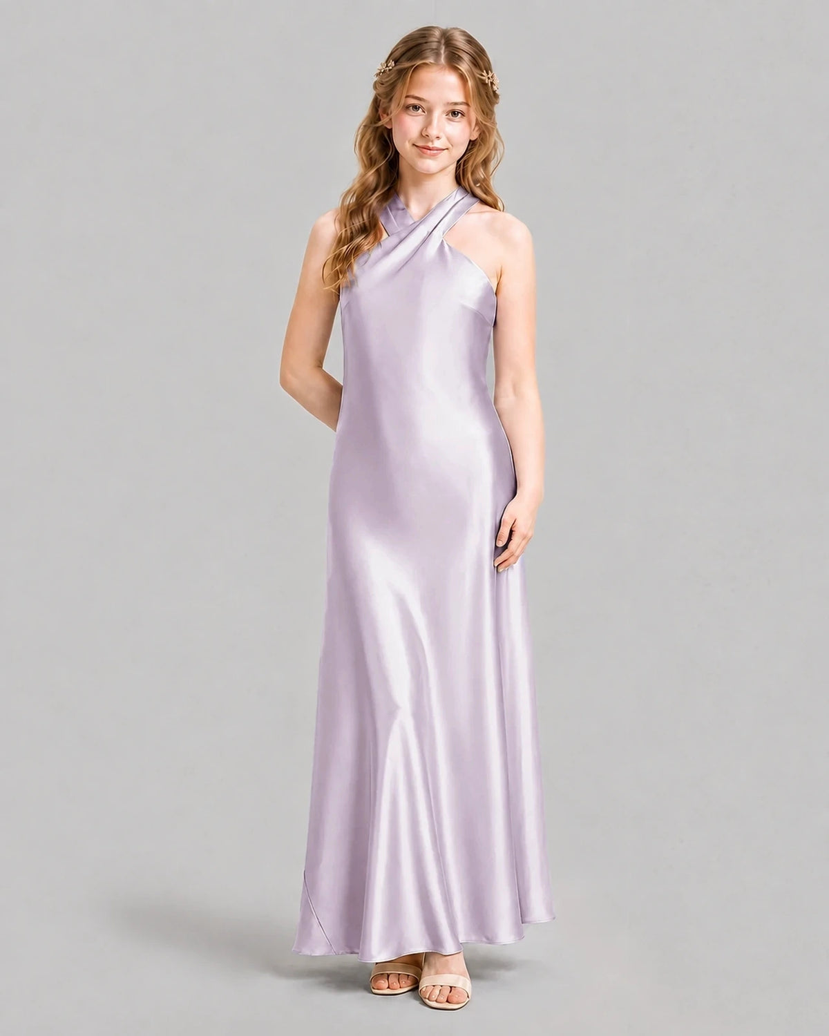 Lavender A-line Girls Formal Dresses Pose