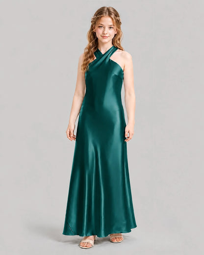 Peacock A-line Girls Formal Dresses Front