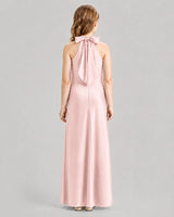 Pink A-line Girls Formal Dresses Back
